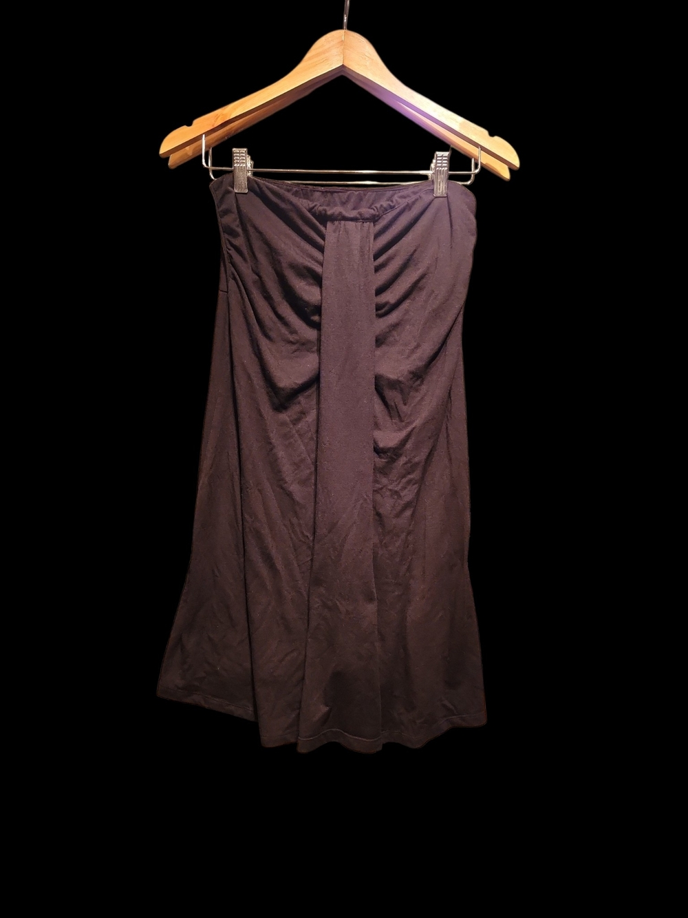 Apt. 9 Black A-Line Midi Skirt with Center Panel